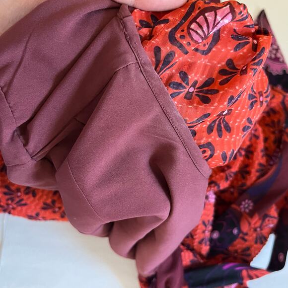 Modcloth X Anna Sui Long Sleeve Dress Womens 2 Purple Orange Floral Retro Mod - Picture 12 of 12